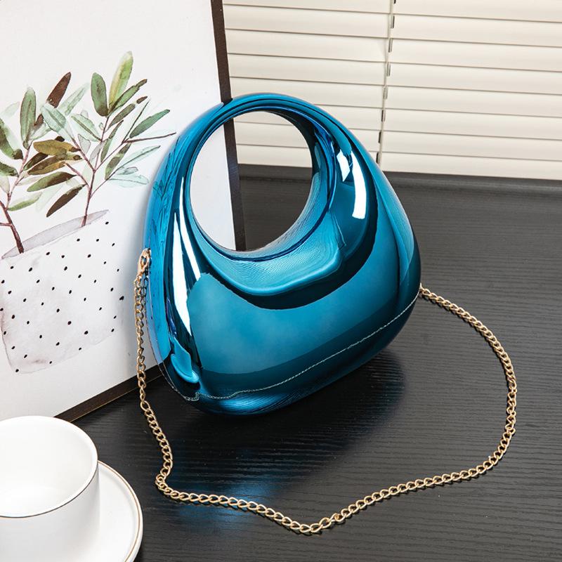 Elegante Acrylketten-Umhängetasche - Vielseitiges Knödeldesign