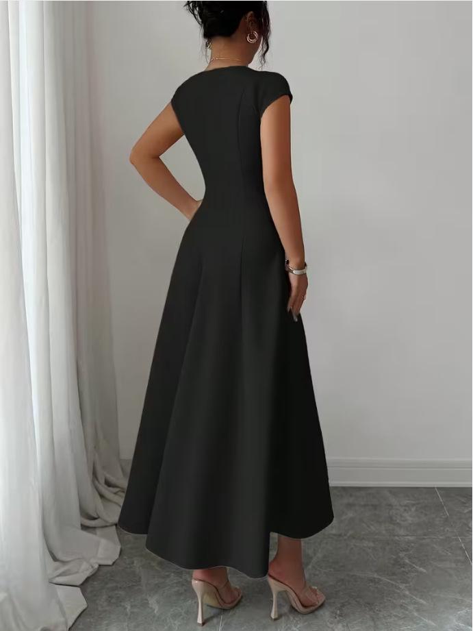 2026 Elegant European & American Slim-Fit A-Line Dress