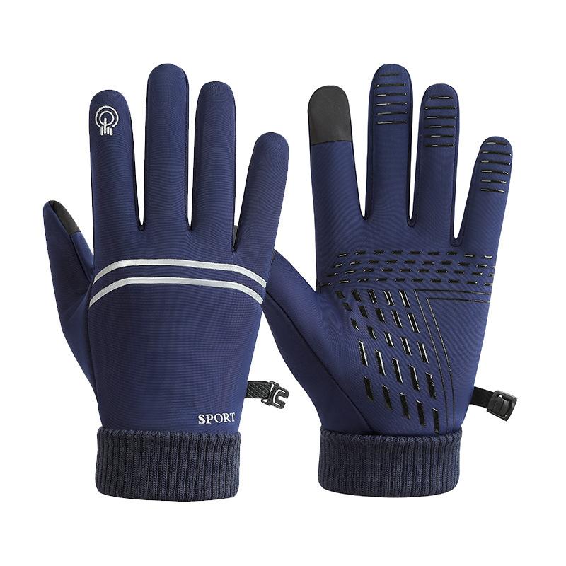

Осенне-зимние теплые спортивные перчатки для мужчин с флисом, водоотталкивающие, с сенсорным экраном, непродуваемые, для активного отдыха, для велоспорта Average size