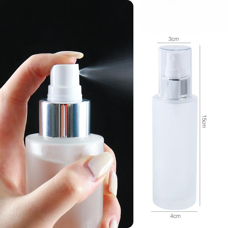 Transparent Lotion Bottle Glass Bottle Fine Mist Spray Essence Bottle Toner Press-type Portioning Bottle