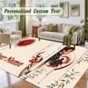 Crystal Velvet Square Rug Custom NameDemon Slayer Pattern Non Slip Home Floor Decor Rug