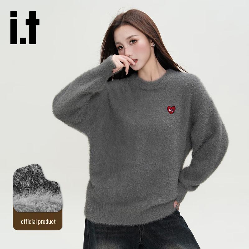 

Вязаный свитер с круглым вырезом и узором в виде сердец Izzue 2XL