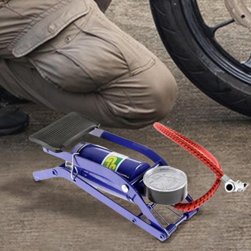 Pompka nożna Pompka do piłek Inflator Z manometrem Pompka przenośna Pompka do opon Pompka powietrza Do piłek sportowych Opon samochodowych Motocyklowych Rowerowych