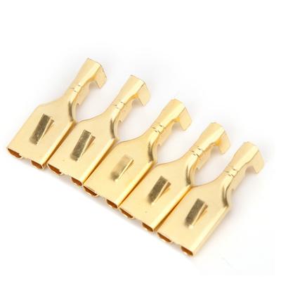 100PCS Golden Spade Connector Brass Material Crimp Terminal Wire Terminal  Electrical Wiring