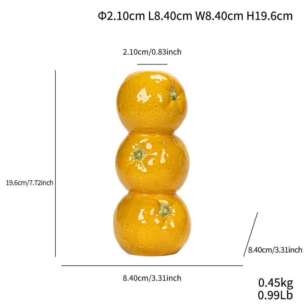 

Ceramic Vase Orange Lemon Watermelon Fruit Fresh Flower Tabletop Centerpiece Home Living Room Office Decoration Desktop