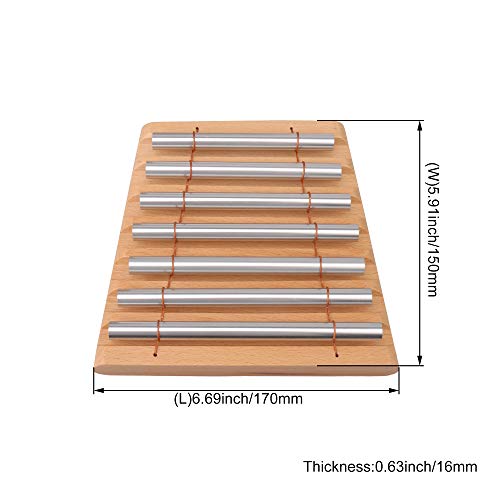 Yibuy 7-Ton Holz-Klangspiel, Energie-Klangspiel mit sanftem Ton, Holzschlägel und 7 massive Aluminiumröhren, Pädagogisches Musikinstrument, Meditationsmusik C