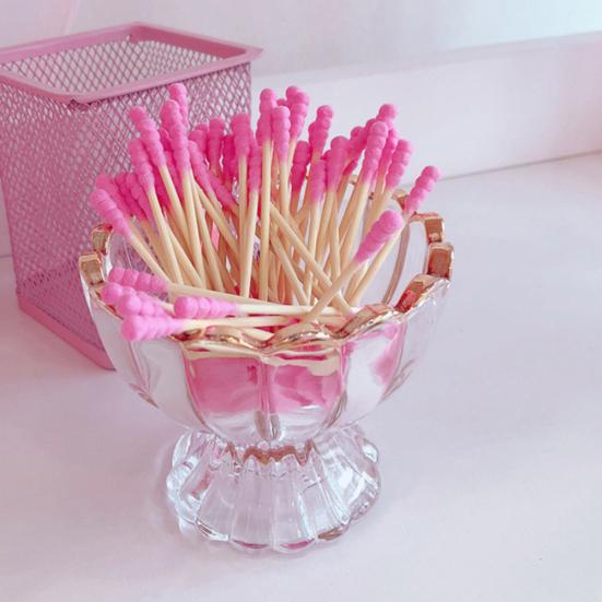 100Pcs Double Head Disposable Makeup Cotton Swab Cosmetics Cleaning Remover