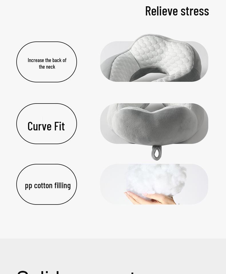 U-Shaped Cartoon Neck Pillow: Cute Embroidered Travel Pillow with Parent-Child Support
