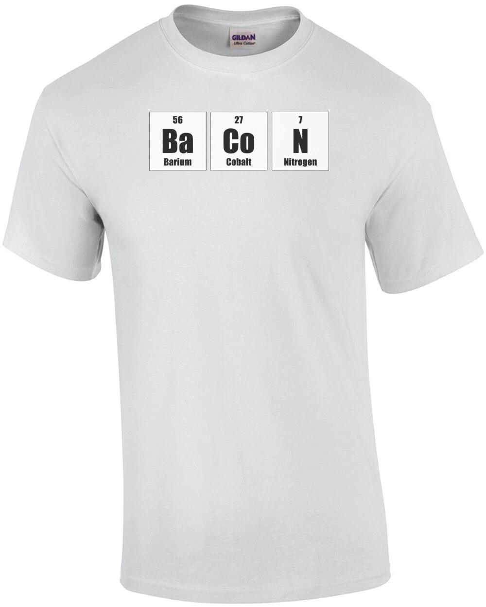 The elements of bacon - funny bacon t-shirt S