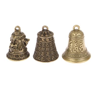 Liga Retro Três Leão Sino Sino de Vento Pingente de Carro Sino Antigo Mini Escultura Rezar Guanyin Sino Shui Feng Sino