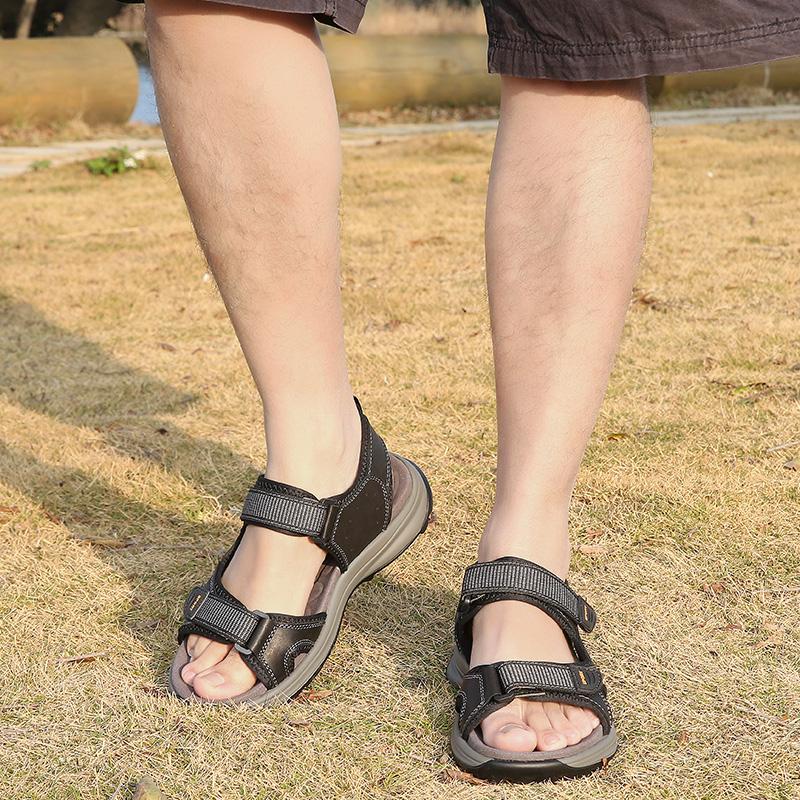 Hotest Salest Summer Men'S Sandals Outdoor Beach Slippers Genuine Leather Breathable Cool Men Sandalia Handmade Male Casual Sandal