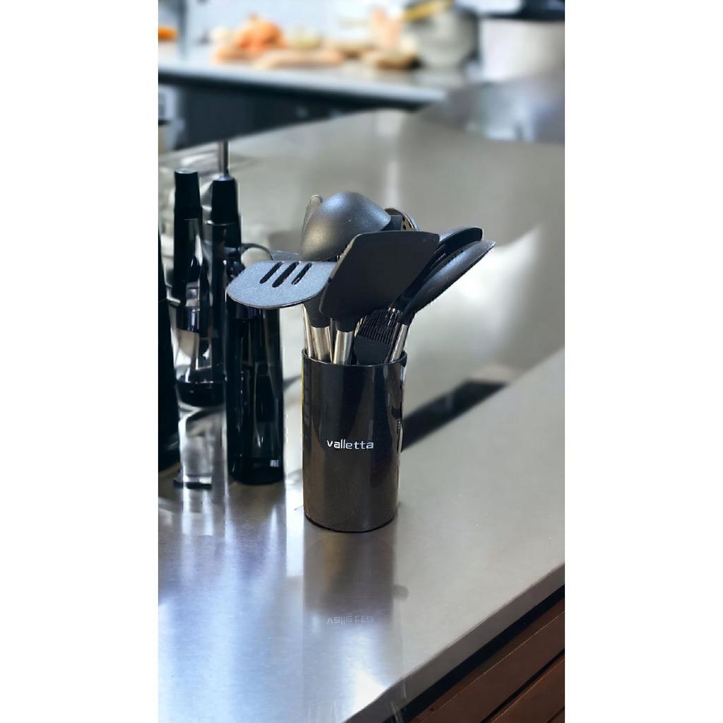 Mora 14 Piece Stainless Steel Silicone Tip Spatula Kitchen Set Black