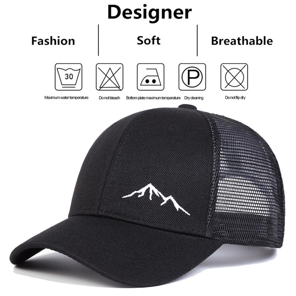 Unisex Minimalist Mountain Embroidery Baseball Net Caps Spring And Summer Outdoor Adjustable Casual Hats Sunscreen Hat