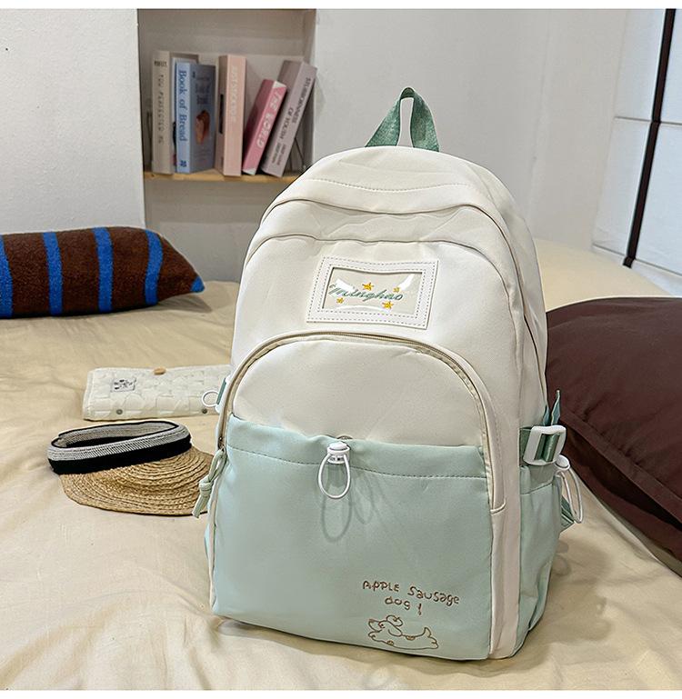 Zaino per la scuola nuovo stile ins giapponese ad alto valore fresco e dolce zaino con patchwork a colori contrastanti zaino leggero da viaggio per studenti delle scuole medie