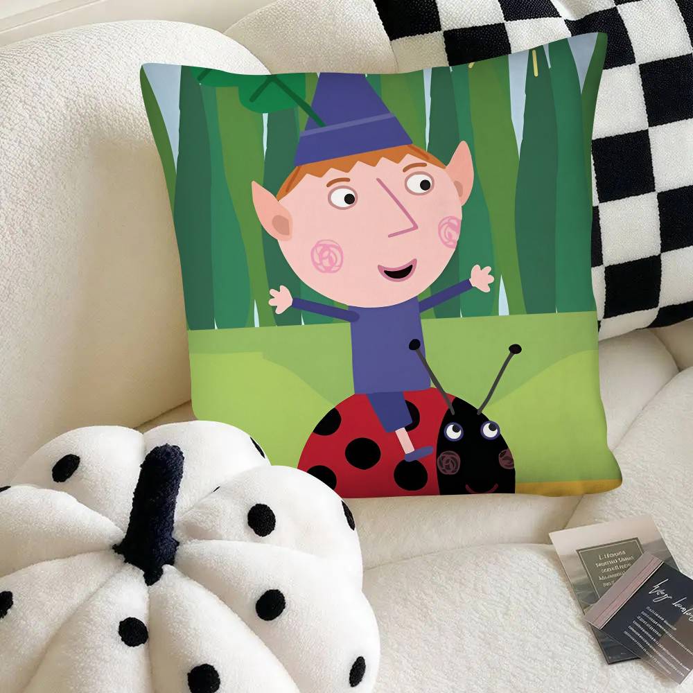 Housse de coussin Ben Hollys Little Kingdom Housse de coussin carrée tendance Housse de coussin de chambre Canapé Pièce Décoration Ins Loisirs