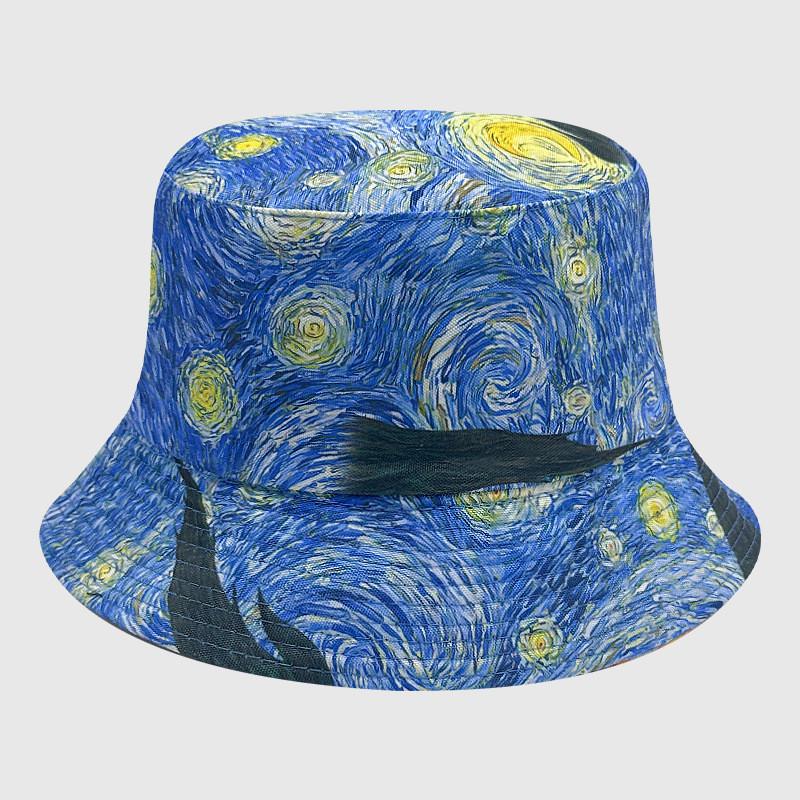 Dye Fisherman Tie Hat Uv Protection Assorted Colors Print Butterfly Cat Cap Leaf