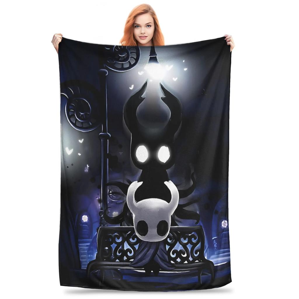 Hollow Knight Flannel Throw Blanket Soft Cozy Winter Bedspread for Kids Adults Couch Chair Street Trend Sofa Bed Cover