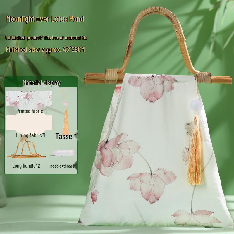 Bamboo Knot DIY Bag Kit - New Chinese Style Cotton Cheongsam Bag for Team Building & Salon Activities