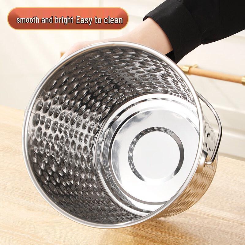 ZISIZ Stainless Steel Hammered Ice Bucket