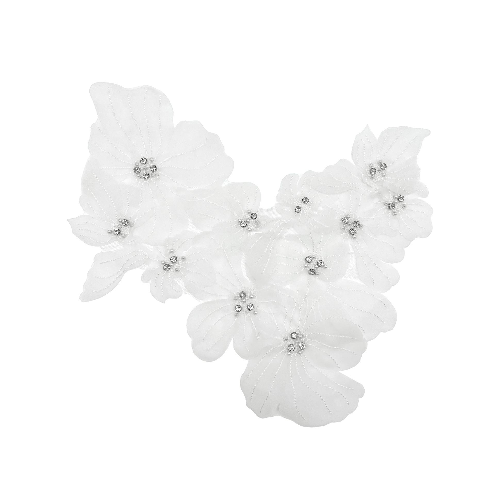 

1 комплект сетчатых цветов, тканевая нашивка, кружевные цветы, вышитая тканевая декоративная нашивка, DIY аксессуары для одежды, кружевная вышитая нашивка белый