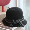 Autumn And Winter Woven 100% Wool Women'S Fisherman Hat, Japanese Versatile And Western-Style Retro Upturned Edge Top Hat