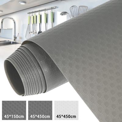 Drawer Liners EVA Anti-slip Kitchen Shelf Liner Drawer Mat Tableware Mat Cabinet Liner for Kitchen Shelves Drawer Table Top Gray