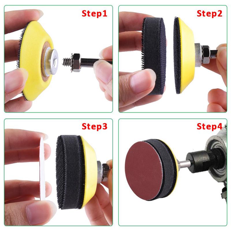 3-inch Self-Adhesive Sandpaper Discs, Flocked for Woodworking and Drill Polishing, 75mm