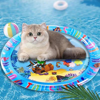 Cat Water Sensory Playing Mat Pet Water Cooling Pad Sensory Toy Wear Resistant Cat Cooling Pad Playing Mat for Small Puppy Pets