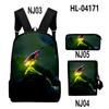 Classic Popular Classic Fireflies 3D Print 3pcs/Set pupil School Bags Laptop Daypack Backpack Inclined shoulder bag Pencil Case