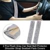 2 Pcs Plush Gray Car Seat Belt Protector Shoulder Strap Seatbelt Pads Covers