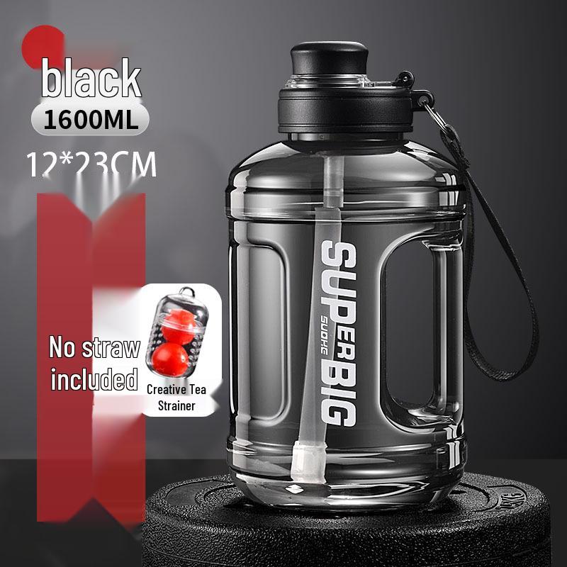 Sportovní láhev na vodu s velkým objemem se slámkou, odolná vůči vysokým teplotám, přenosný fitness pohár