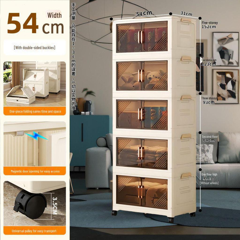 Foldable Multi-Layer Storage Cabinet for Clothes, Snacks, Books, and Toys
