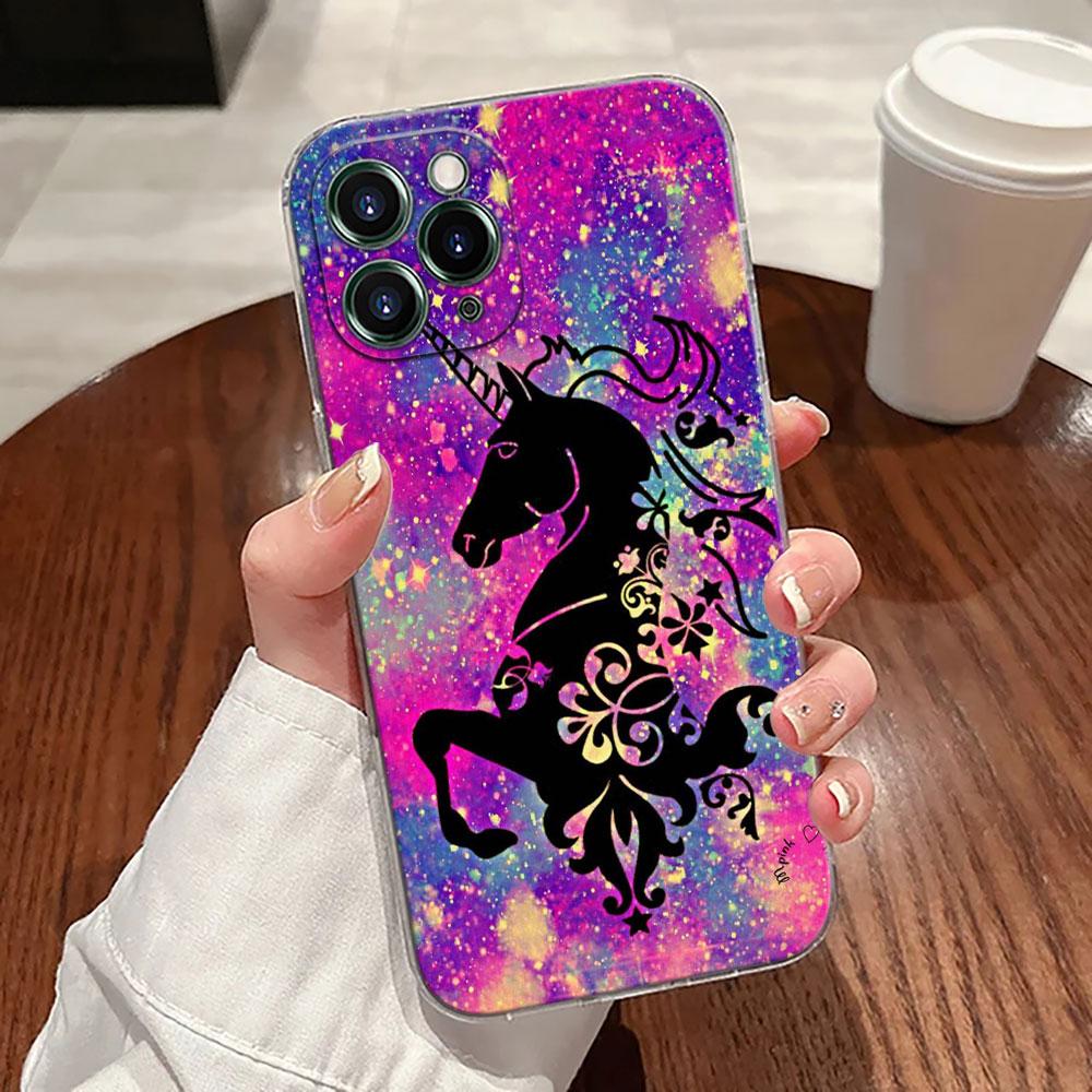 Süßes Regenbogen-Einhorn Transparente Hülle Für Apple iPhone 17 16 15 14 13 12 11 Pro Max 16 Plus 16E 17Air 17Pro Handyhülle Silikon