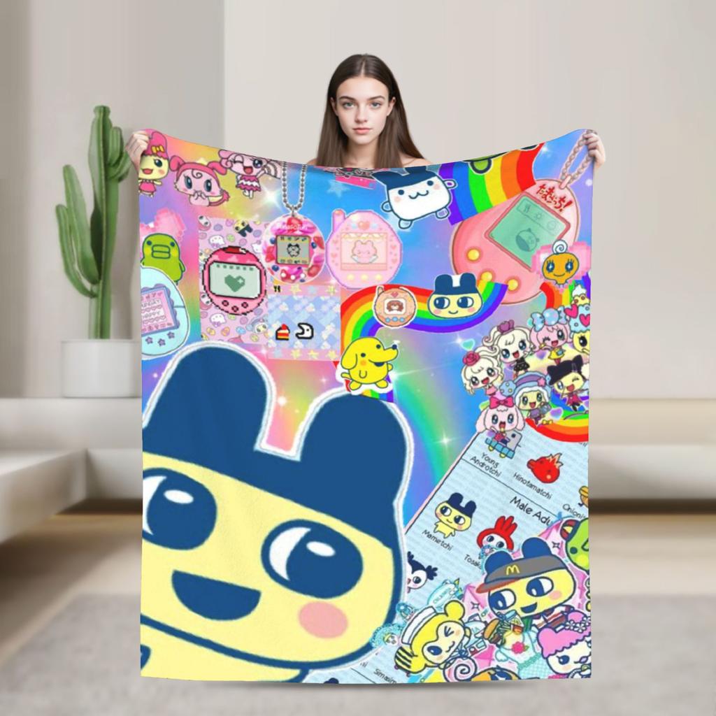 Tamagotchis Flannel Blankets  Funny Throw Blanket for  Sofa Bedding Lounge 200x150cm Quilt