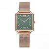 Japan Quartz Movement Green Dial Roman Square Watches Case Fashion Wristwatch Ladies Rose Gold Watches For Women AVE