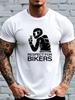 Unisex Summer Short Sleeve T Shirt Respect For Bikers Graphic Tee Motorcycle Rider Biker Crew Neck Casual Streetwear Unisexs Daily Top