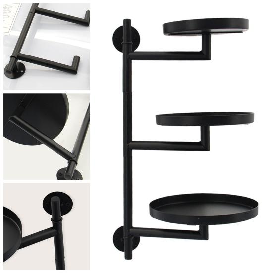 Rotating Window Plant Shelf Metal 3-Tier Floating Plant Display Stand Wall Mount Potted Plant Holder for Indoor Outdoor Home Office Bedroom Decor