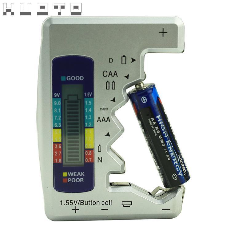 Digitální tester baterií s ukazatelem napětí pro 1,5V/9V baterie