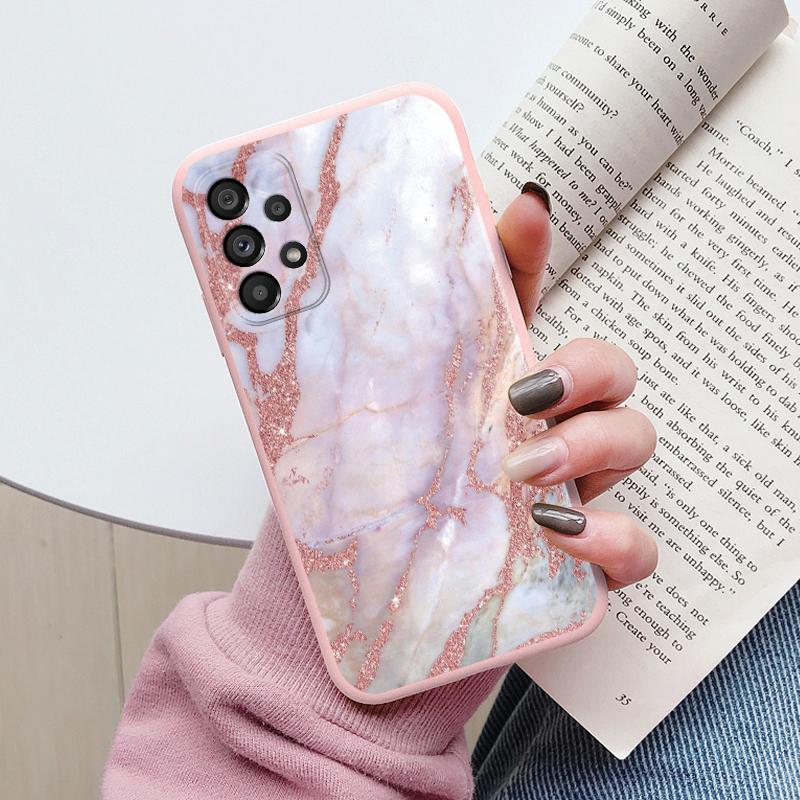 Case For Samsung Galaxy A53 5G A 53 Back Cover Protective Silicone Funda Fashion Marble Stone Texture Coque For Samsung A53 Capa
