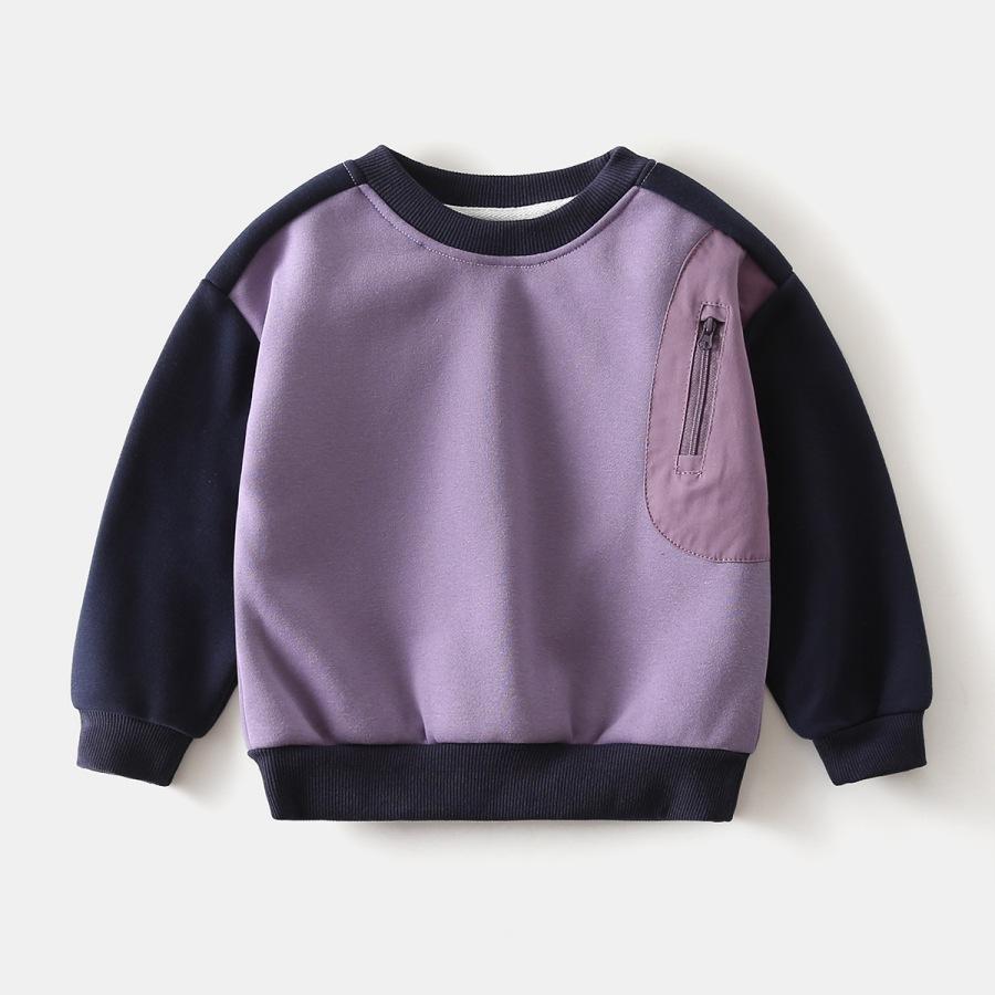 Boys Sweater Children's Clothing 2025 Autumn and Winter New Children's Sleeved Sweater Fashionable Thickened Warm Top