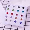 Stylish Cubic Zirconia Plastic Studs Chic Anti Allergy Earring Set with Resin Backs Clear Cubic Zirconia Ear Studs