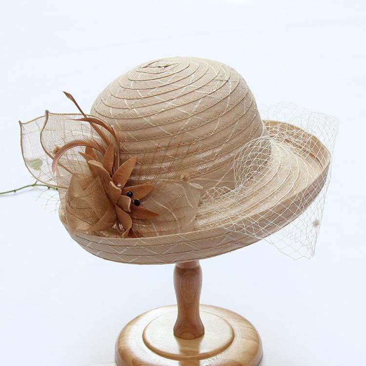 New summer curled mesh top hat fashion celebrity fashion hat outdoor sunshade basin hat women's sunscreen sun hat