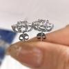 DW 0.5CT Moissanite Diamond Flower Stud Earrings for Women Real 925 Silver Solitaire Eternity Wedding Party Jewelry