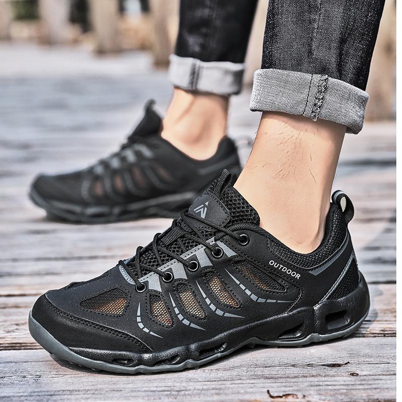 Summer Men'S Casual Shoes Mesh Breathable Couple Sneakers Outdoor Non-Slip Men'S Shoes Lightweight Men'S Wading Shoes Size 35-46
