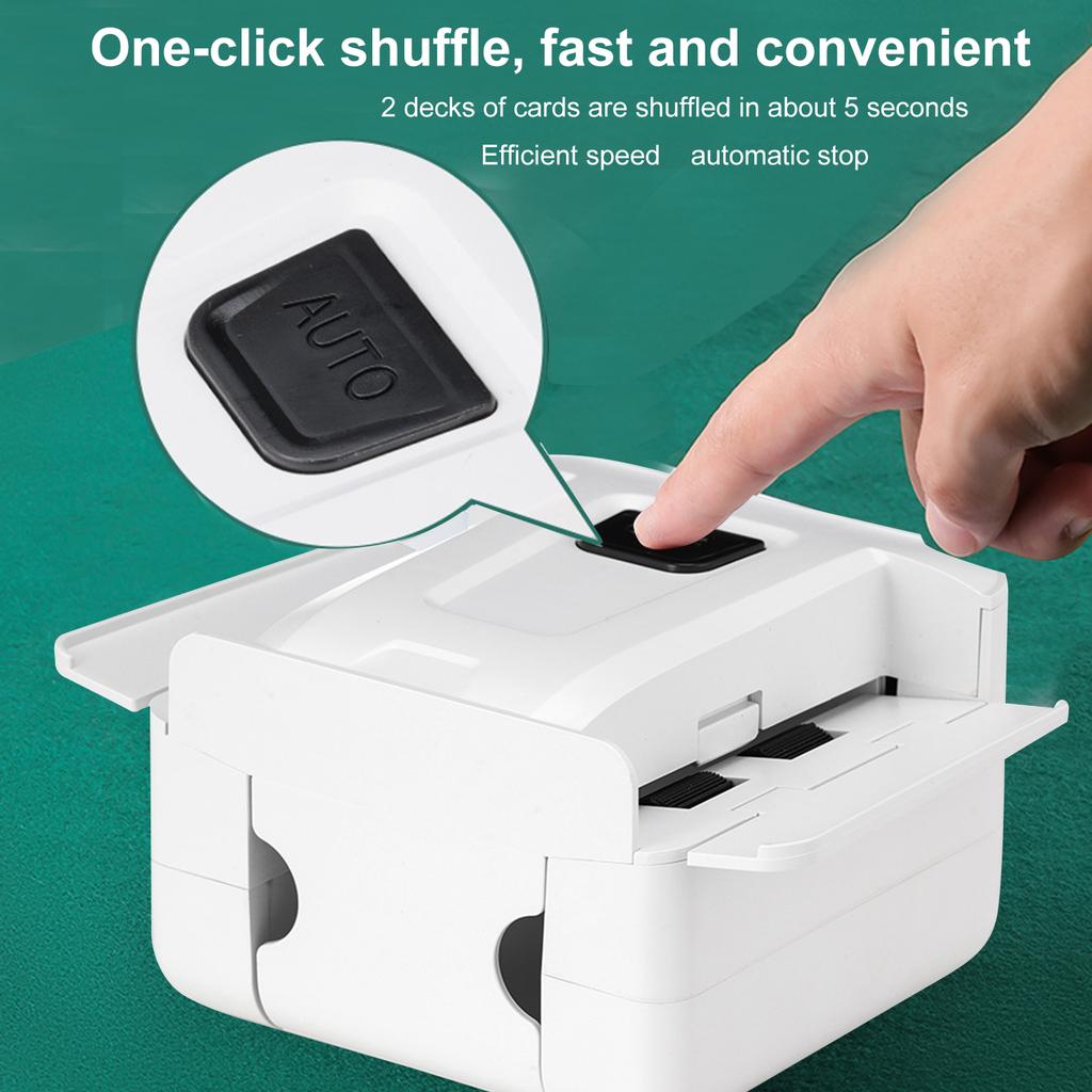 Automatic Card Shuffler Electric Poker Card Shuffler Portable USB Rechargeable Low Noise Smart Sensor for Family Travel