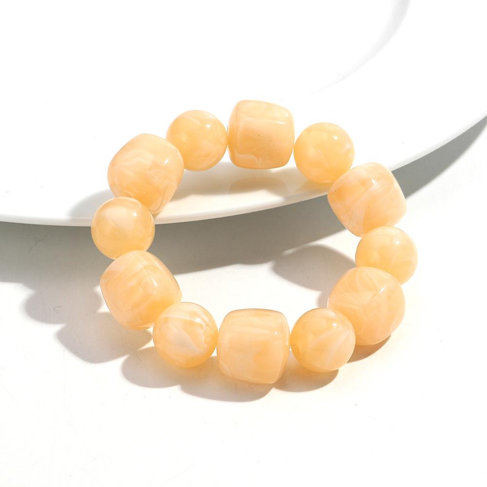 Acrylic Chunky Irregular Square Round Beaded Bracelet for Women European and American Simple Bracelet Fashion Hand Accessories