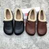 Soft Leather and Soft-soled Shoes, Fleece-lined Cotton Shoes, Lazy Person Shoes, Women's Shoes