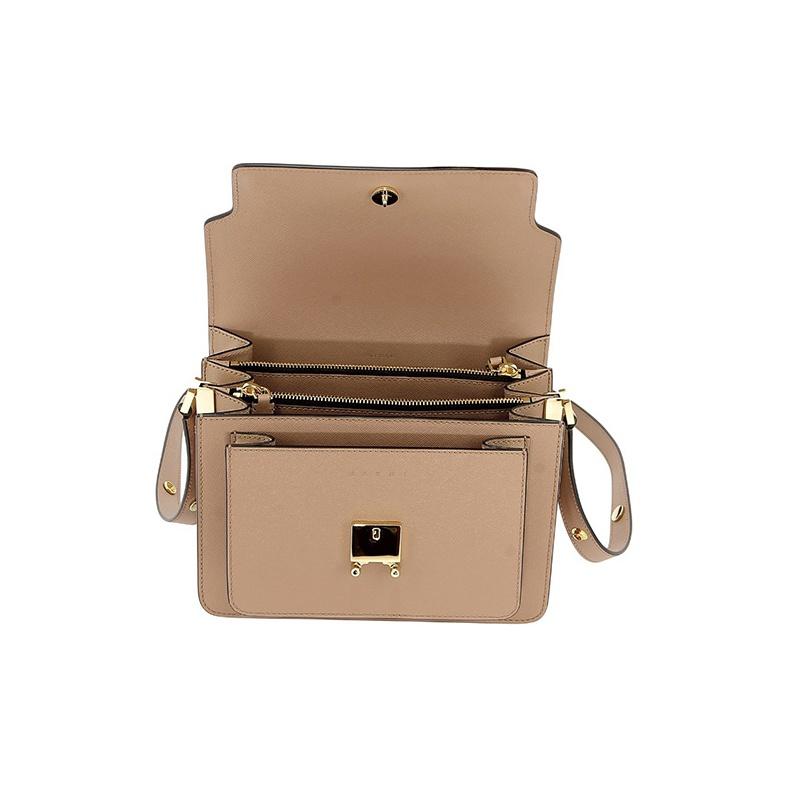 Marni Travel Leather Shoulder Bag Women Bags Nude SBMPN09NO1LV520ZC32N