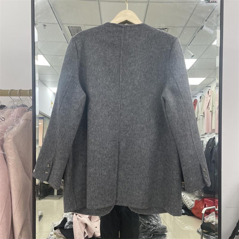 New Double-sided Wool Coat Women's Short Korean Version Loose Suit Fake Two-piece Woolen Coat Casual and Versatile