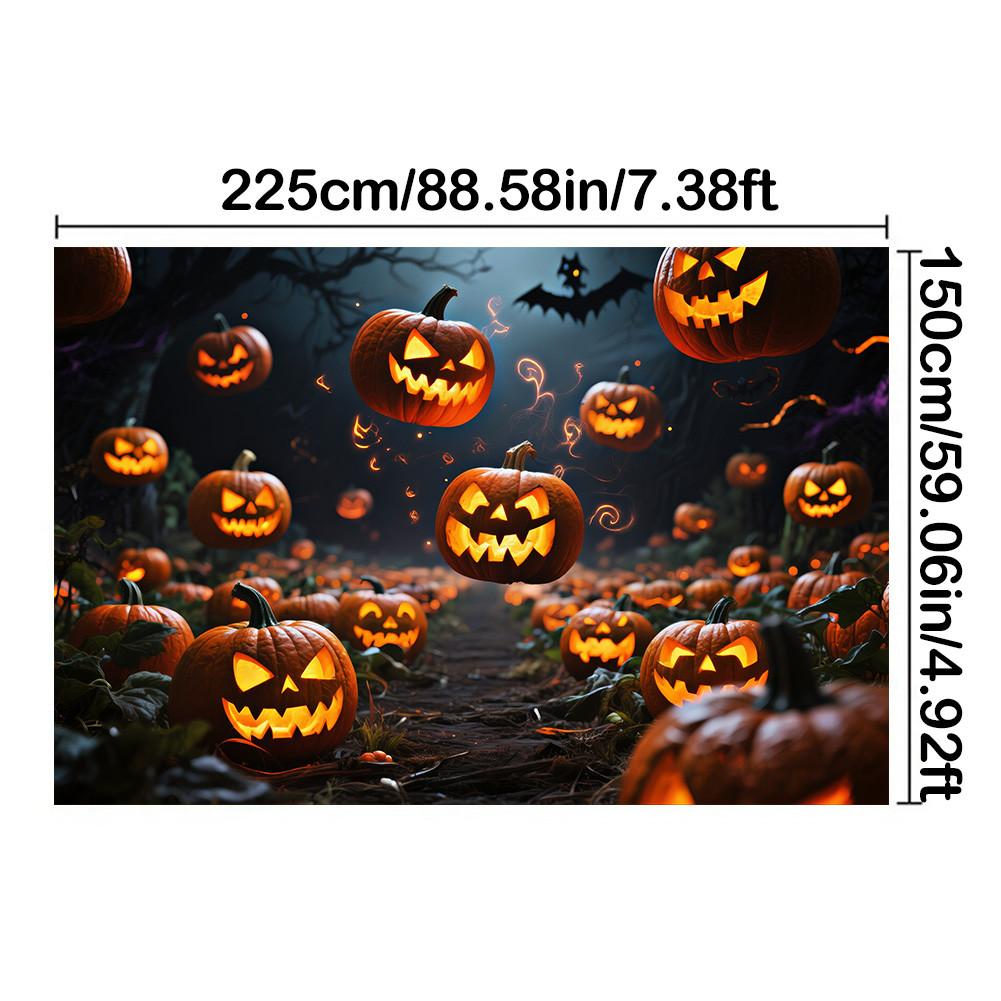 Design Jack-o'-lanterns Halloweenská párty pozadí Polyester pro fotokoutek, Párty akce, Sváteční oslava, Nástěnná dekorace
